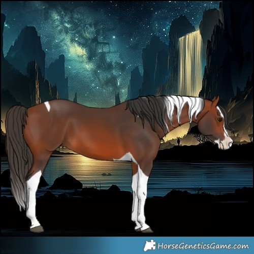 Horse Color:Bay Splash Tobiano