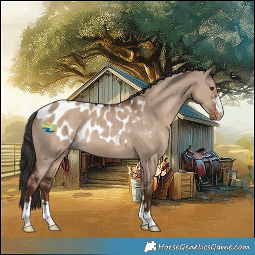 Horse Color:Liver Red Dun Skewed Appaloosa 