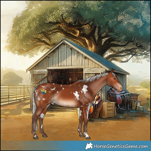 Horse Color:White Spotted Silver Bay Skewed Appaloosa 
