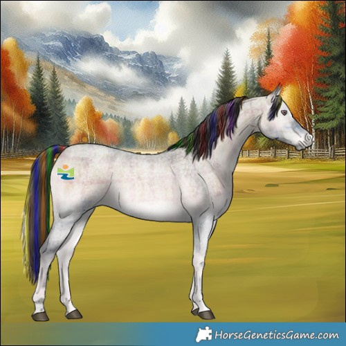 Horse Color:Painted Plaid  Bay Chinchilla Roan Onyx 