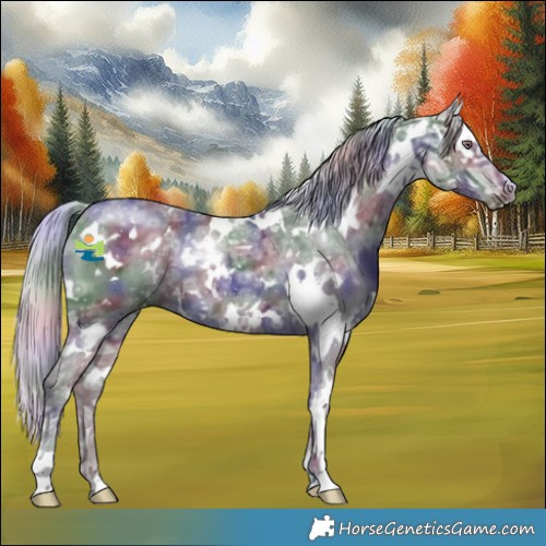 Horse Color:Nacre White Spotted Silver Black Chinchilla Ice 