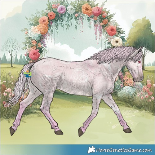 Horse Color:Watercolor White Spotted Chocolate Silver Bay Chinchilla Ice Dun 