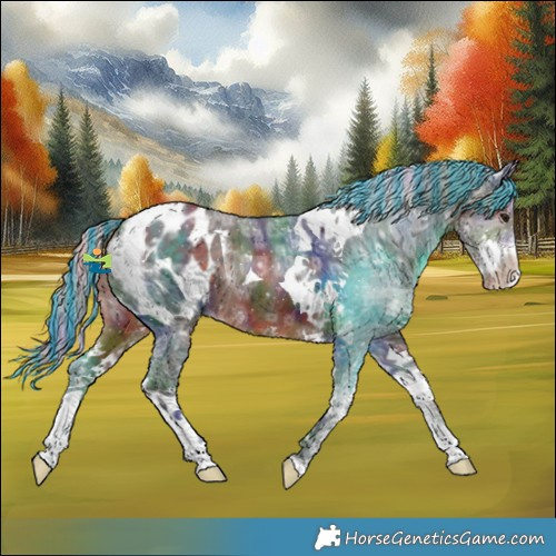 Horse Color:Painted Nacre Silver Brown Ice Sabino Tobiano Blanket 