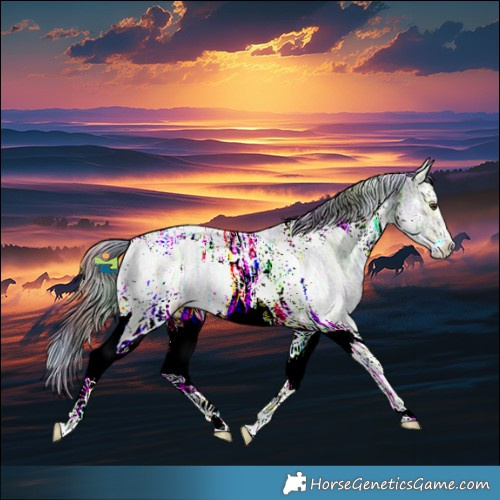 Horse Color:Nacre Plaid Liver Chestnut Ice Sabino Tobiano