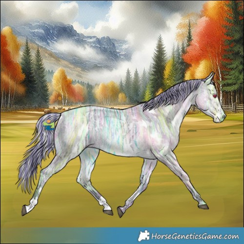 Horse Color:Painted White Spotted Silver Bay Chinchilla Ice 