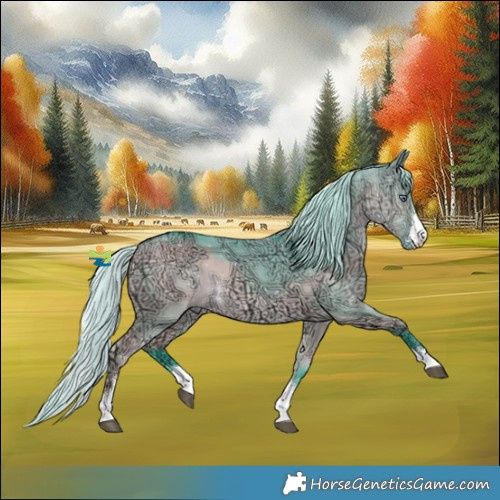 Horse Color:Watercolor Silver Bay Chinchilla Ice Dun Sabino 