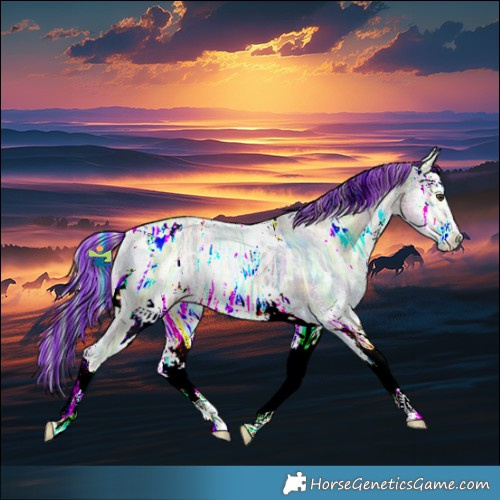 Horse Color:Painted Plaid  White Spotted Gold Champagne Ice Onyx Sabino 