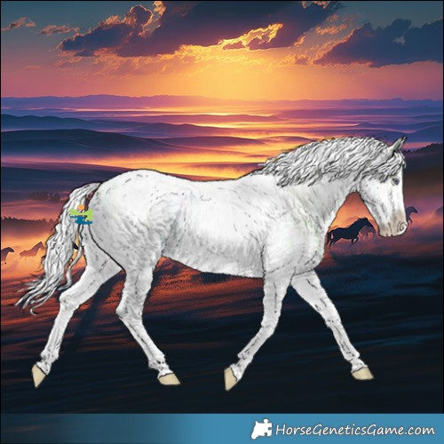 Horse Color:White Spotted Liver Red Dun Chinchilla Ice Tobiano 