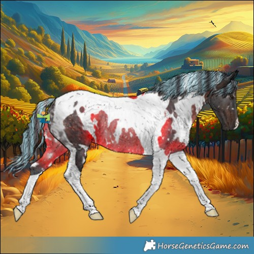 Horse Color:Painted White Spotted Brown Tobiano Rabicano 