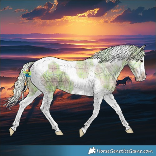 Horse Color:Watercolor Plaid  Silver Black Ice Sabino Tobiano 