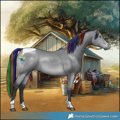 Horse Color:Painted Brown Chinchilla Tobiano 