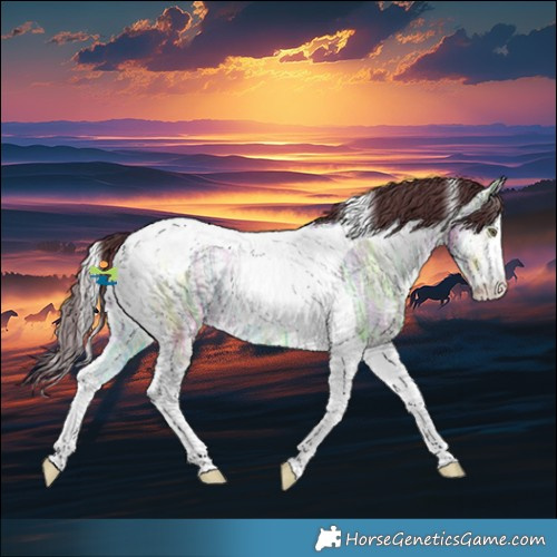 Horse Color:Chocolate Brown Chinchilla Ice Onyx Sabino Tobiano Rabicano
