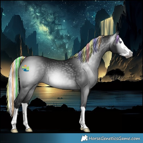 Horse Color:Gray Painted Silver Brown Chinchilla Splash Rabicano 