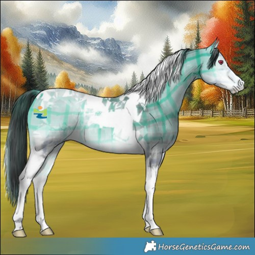 Horse Color:Plaid Buckskin Chinchilla Onyx Tobiano