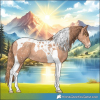 Horse Color:Gold Champagne Tobiano Snowflake Varnish 