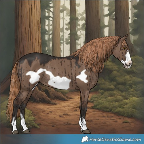 Horse Color:Liver Red Dun Frame Rabicano Brindle 