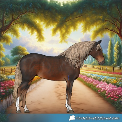 Horse Color:Gray Liver Chestnut Tobiano 