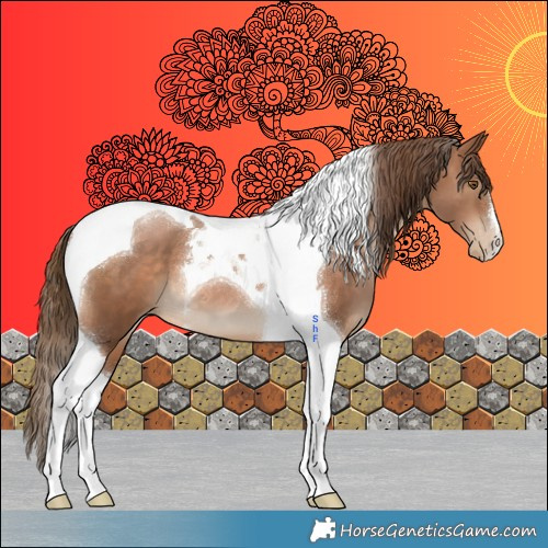 Horse Color:Brown Pearl Tobiano 
