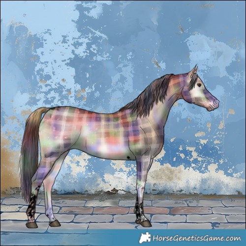 Horse Color:Void Nacre Plaid  Liver Red Onyx Tobiano 