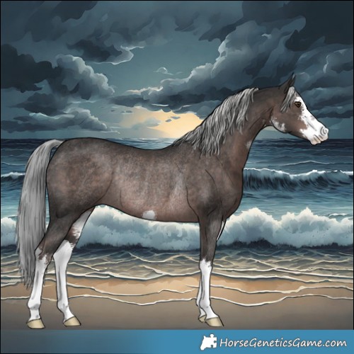 Horse Color:Platinum White Spotted Liver Chestnut Rabicano 