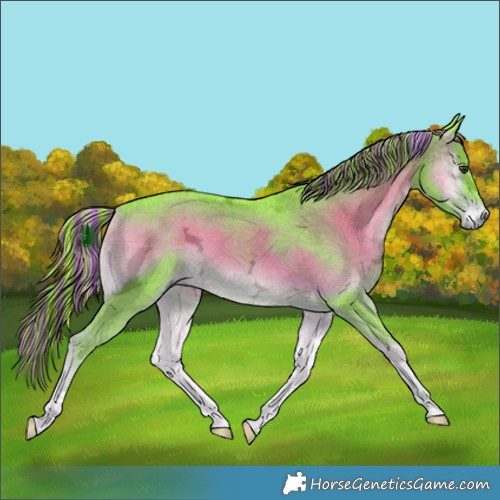 Horse Color:Painted Watercolor Liver Red Onyx Ice Tobiano Brindle 