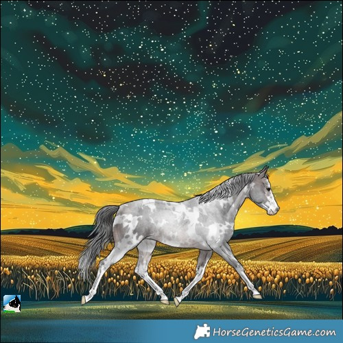 Horse Color:White Spotted Brown Merle Rabicano