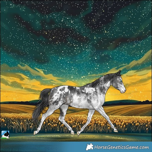 Horse Color:White Spotted Black Merle Rabicano