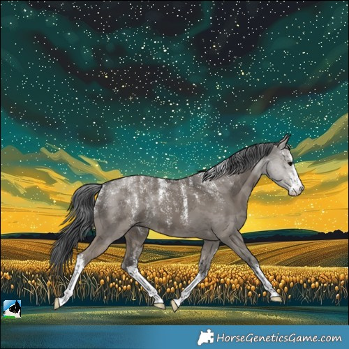 Horse Color:Powder White White Spotted Grullo Merle
