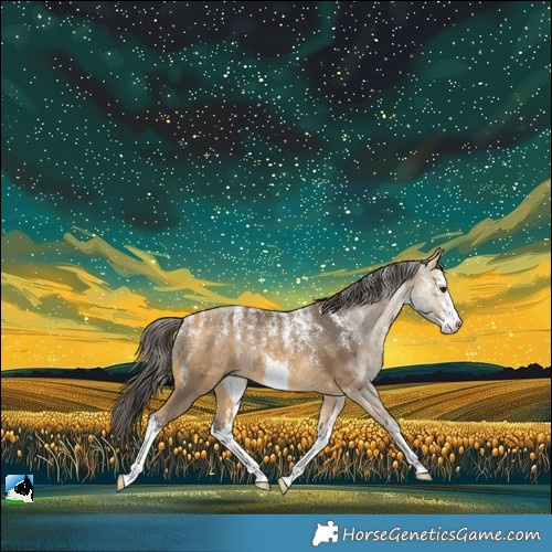 Horse Color:Powder White White Spotted Buckskin Merle Rabicano 