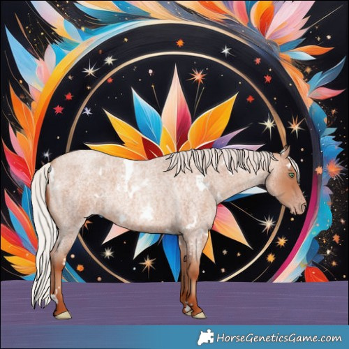 Horse Color:White Spotted Silver Sable Champagne Roan 