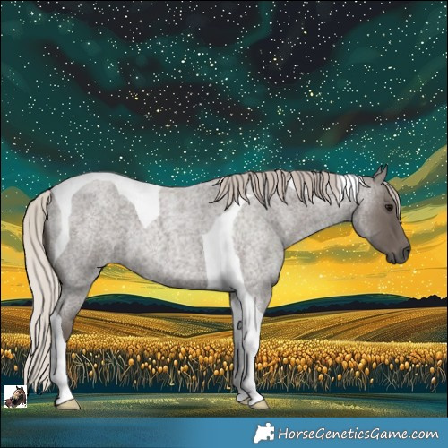Horse Color:Silver Blue Roan Tobiano 
