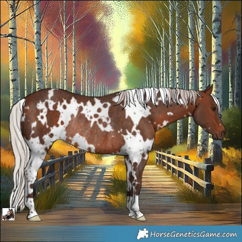 Horse Color:White Spotted Silver Brown Rabicano 