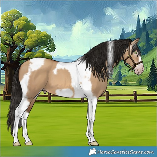 Horse Color:Gray Amber Champagne Dun Tobiano Frame