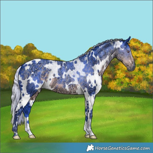 Horse Color:Watercolor White Spotted Silver Smoky Black Chinchilla Ice 