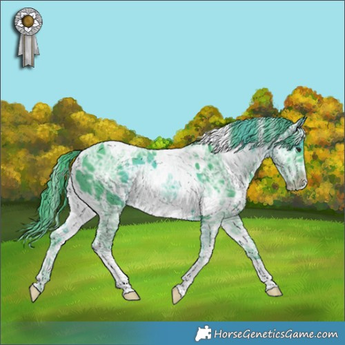 Horse Color:Watercolor White Spotted Chocolate Black Chinchilla Ice 