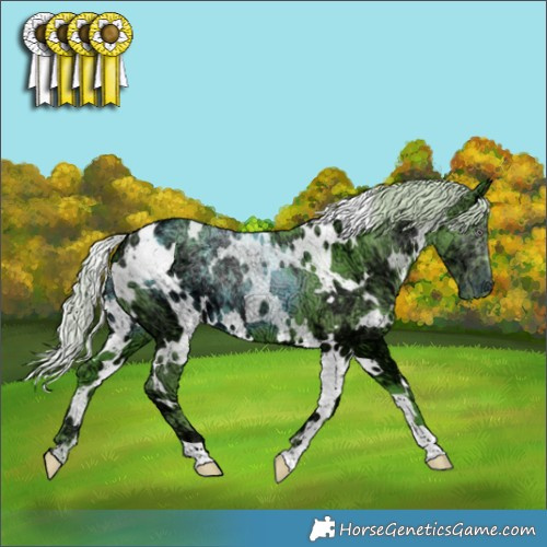 Horse Color:Watercolor White Spotted Chocolate Silver Smoky Black Chinchilla Ice 