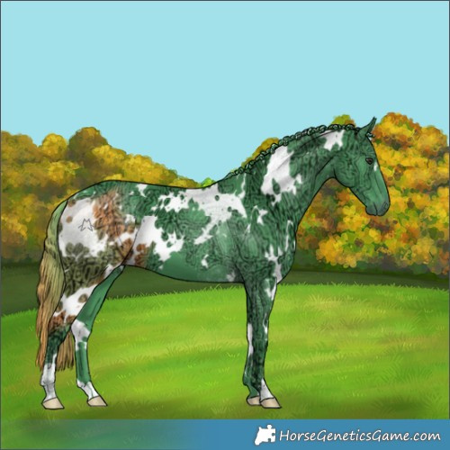 Horse Color:Watercolor White Spotted Chocolate Smoky Black Chinchilla Ice 