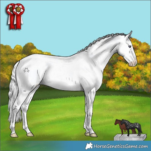 Horse Color:White Spotted Chocolate Silver Smoky Creme Chinchilla Ice 