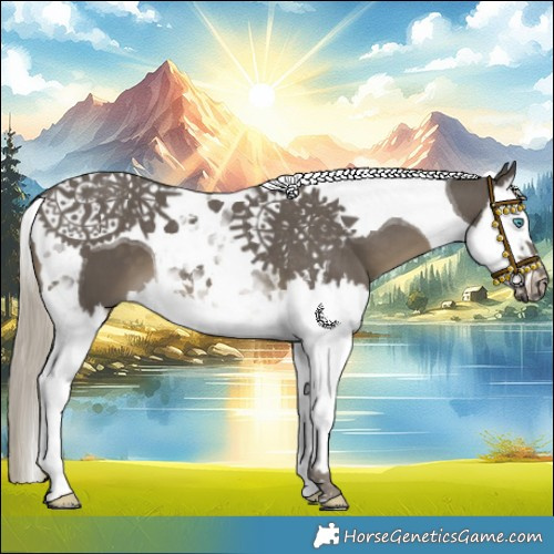 Horse Color:Silver Smoky Black Splash Tobiano