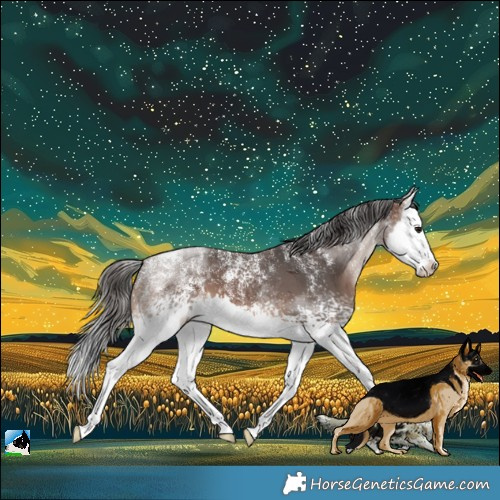Horse Color:Powder White White Spotted Brown Merle Splash 