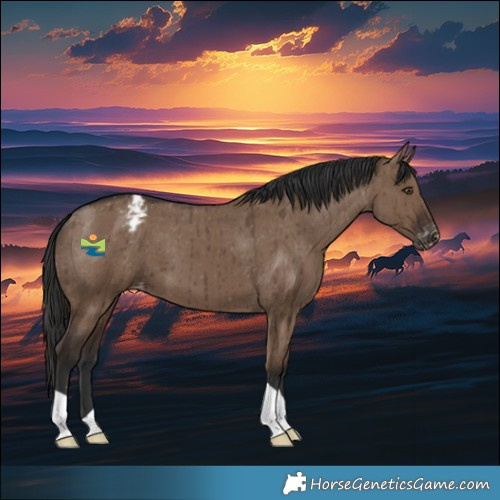 Horse Color:Liver Red Dun Appaloosa Brindle