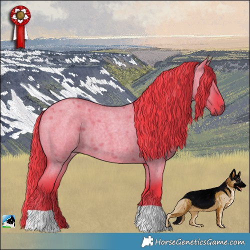 Horse Color:Watercolor Liver Red Dun Roan 