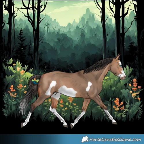 Horse Color:Bay Dun Splash Frame Rabicano