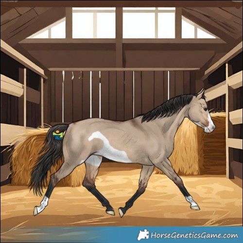 Horse Color:Bay Dun Frame Rabicano 