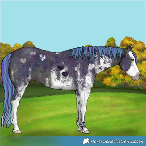 Horse Color:Painted Watercolor White Spotted Midnight Brown Ice Splash 