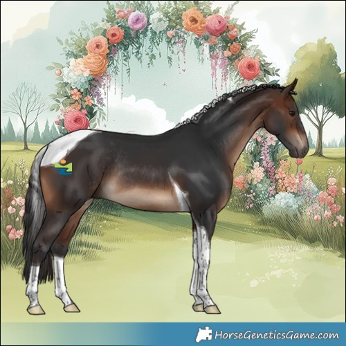 Horse Color:Brown Tobiano Rabicano 