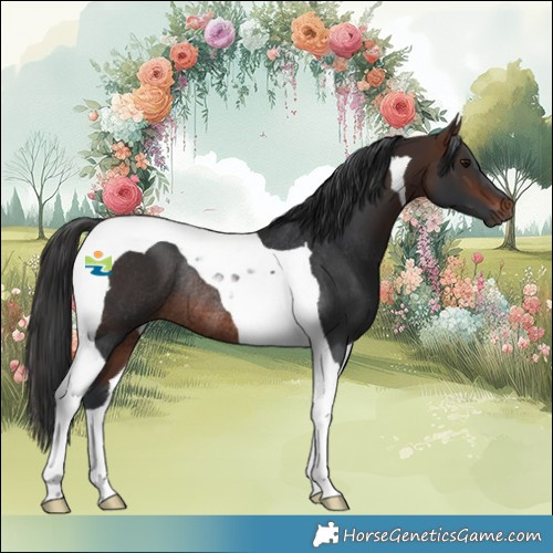 Horse Color:Brown Tobiano Rabicano 