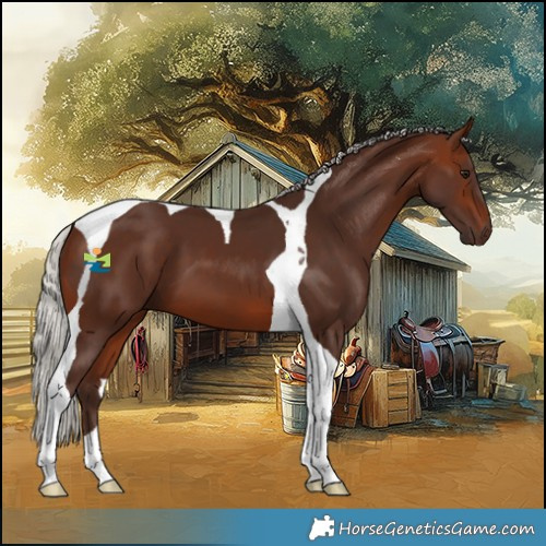 Horse Color:Silver Brown Tobiano 