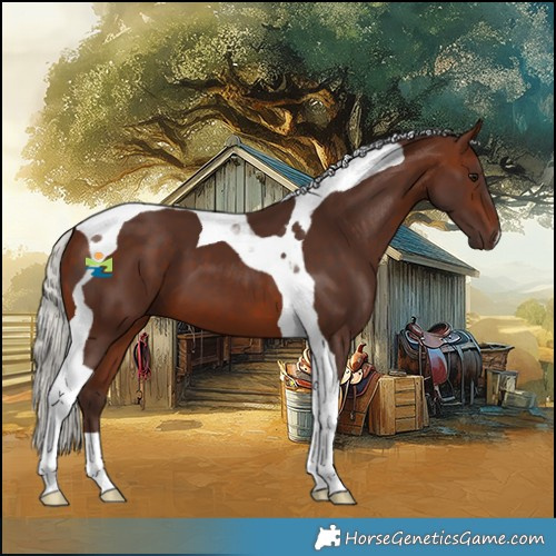 Horse Color:Silver Brown Tobiano 