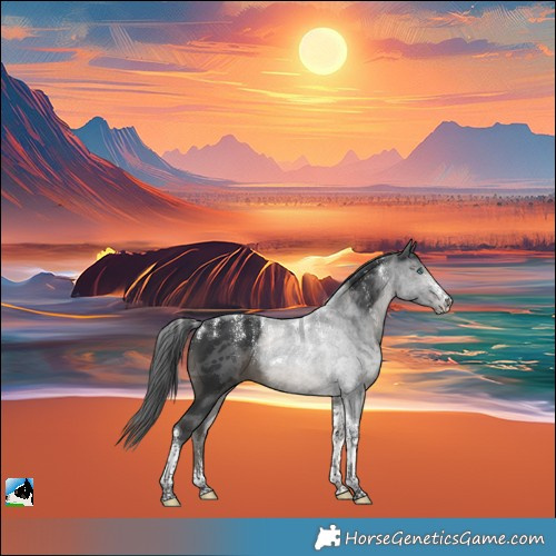 Horse Color:Powder White Black Merle Tobiano 